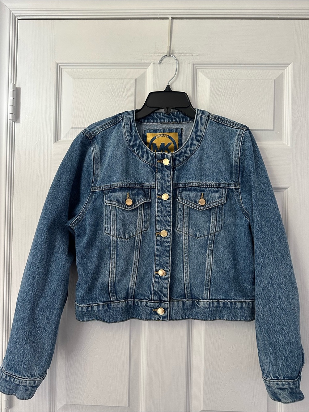 Michael Kors blue cropped denim jacket Large